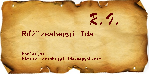 Rózsahegyi Ida névjegykártya