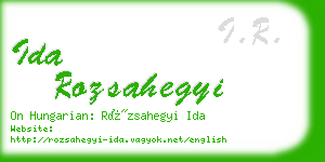 ida rozsahegyi business card